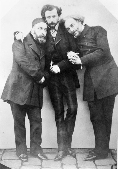 Porträt von Charles Lambert-Bey (1804-64), Maxime Du Camp (1822-94) und Louis Jourdan (v. l. n. r.) von French Photographer